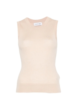 Lacoste ribbed tank top - Neutrals