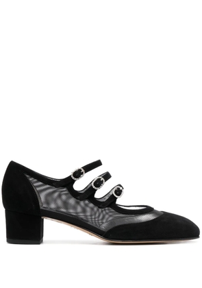 Carel Paris mesh-panelled suede pumps - Black
