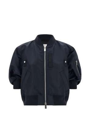 sacai three-quarter sleeve bomber jacket - Blue
