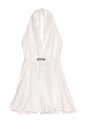 Maje embroidered backless dress - White