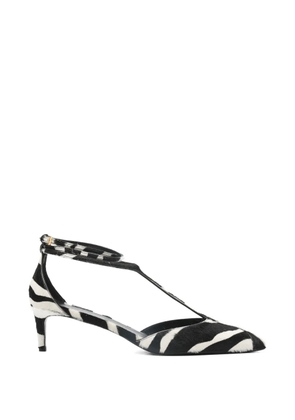 KHAITE Mia zebra print t-strap pumps - White