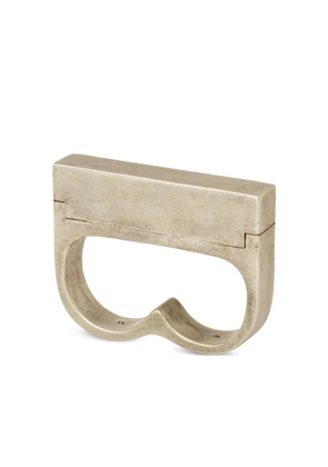 Parts of Four Plate Double Cuboid ring - Silver