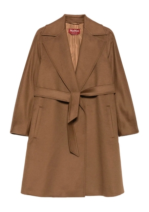 Max Mara belted wool single-breasted coat - Brown