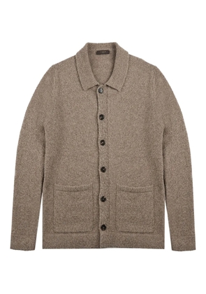 Zanone bouclé cardigan - Brown