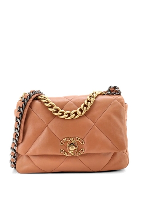 CHANEL Pre-Owned 19 Flap Bag Quilted Leather Medium crossbody bag - Neutrals