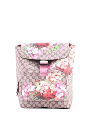 Gucci Pre-Owned Buckle Blooms Print GG Coated Canvas Small backpack - Pink