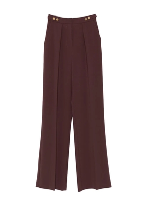 Elisabetta Franchi pleated button-detailing straight trousers - Red