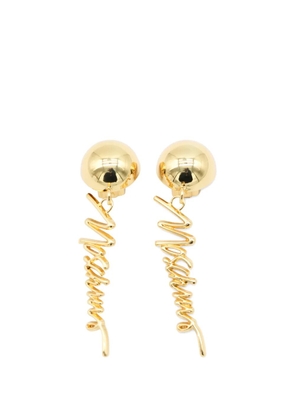 Moschino logo-lettering drop earrings - Gold