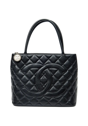 CHANEL Pre-Owned quilted logo-embossed tote bag - Black