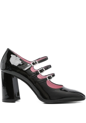 Carel Paris 80mm triple-buckle block-heel pumps - Black