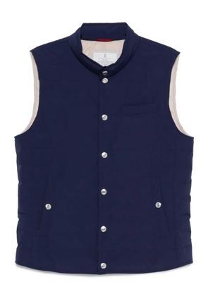 Brunello Cucinelli quilted snap-fit fastening vest - Blue