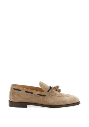 Brunello Cucinelli woven leather tassel loafers - Neutrals
