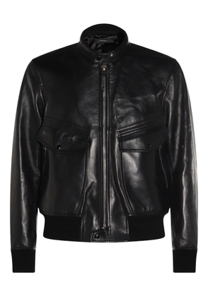 TOM FORD zip-front leather jacket - Black