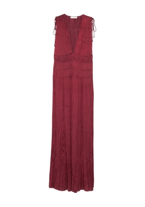 Ulla Johnson Tasneem V-neck tie-shoulder maxi dress - Red