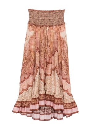 ZIMMERMANN Wanderlust paisley-print midi skirt - Brown