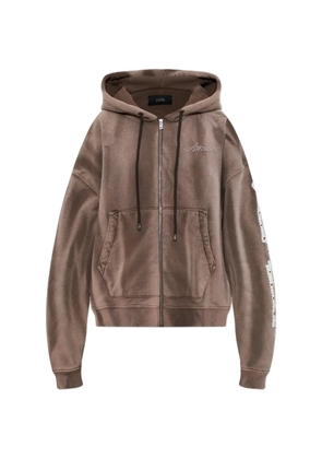 AMIRI embellished zip-up sweatshirt - Brown