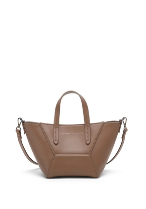 Brunello Cucinelli mini BC Duo leather tote bag - Brown
