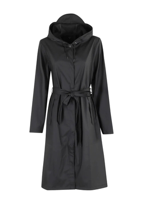 Rains hooded belted raincoat - Black