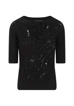 Ermanno Scervino floral-lace knitted top - Black