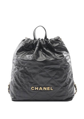 CHANEL Pre-Owned 2021-2026 Quilted Calfskin 22 backpack - Black