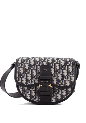 Christian Dior Pre-Owned Gallop Flap Messenger Bag Oblique Canvas Mini crossbody bag - Blue