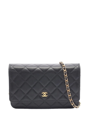 CHANEL Pre-Owned 2021-2026 CC Quilted Caviar Wallet on Chain crossbody bag - Black
