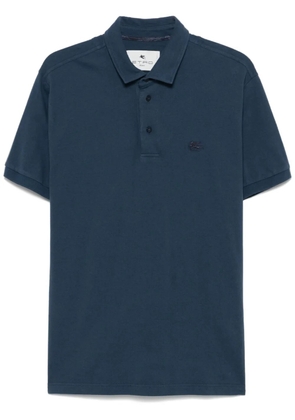 ETRO Pegaso-embroidered polo shirt - Blue