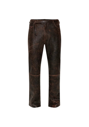 Diesel P-Nuri belt leather trousers - Brown