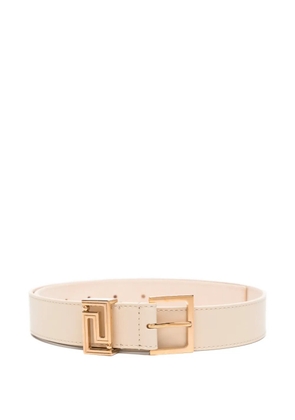 Versace square-buckle leather belt - Neutrals