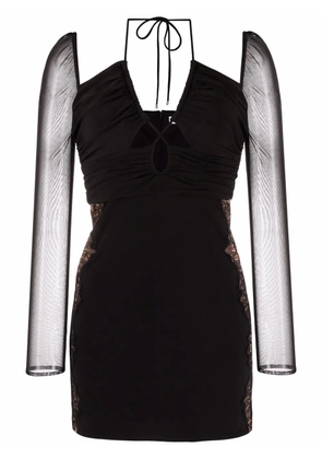 Self-Portrait cut-out draped dress - Black