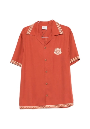 Drôle De Monsieur Brodée Danseurs zigzag-trim shirt - Orange