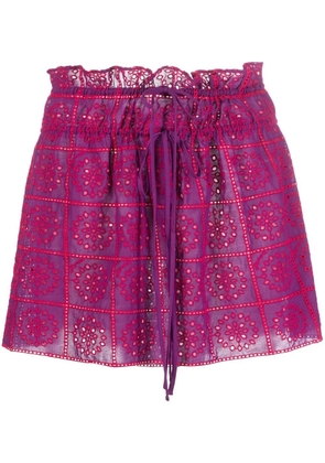 GANNI broderie anglaise organic cotton miniskirt - Pink