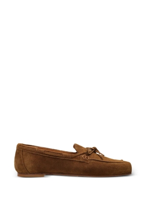 Aeyde bow-detail suede loafers - Brown