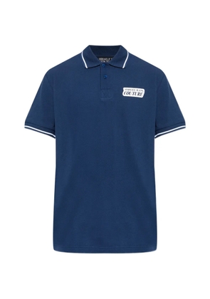 Versace Jeans Couture logo trim polo shirt - Blue