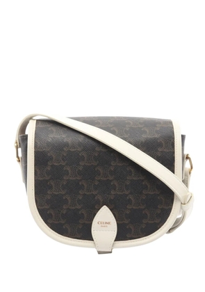 Celine Pre-Owned 2021-2026 Medium Triomphe Coated Canvas Folco crossbody bag - Black