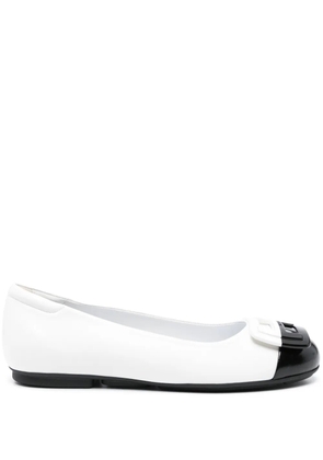 Hogan H661 leather ballerina shoes - White