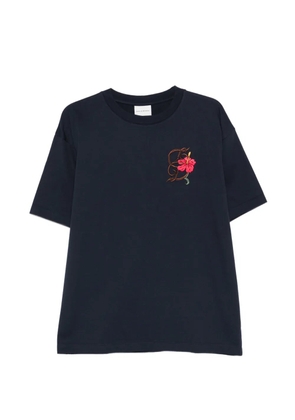 Drôle De Monsieur D Hibiscus Brodée T-shirt - Blue