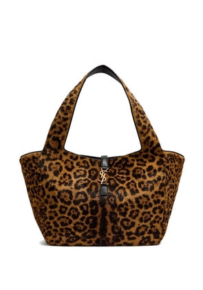 Saint Laurent Le 5 à 7 leopard-print tote bag - Brown