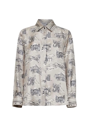 Max Mara architectural-motif shirt - Neutrals
