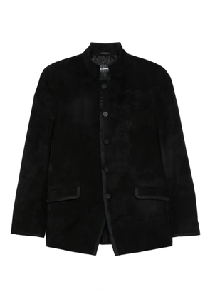Karl Lagerfeld band-collar button jacket - Black