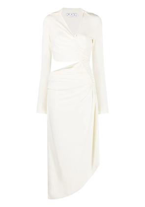 Off-White Vi-Crepe draped midi dress