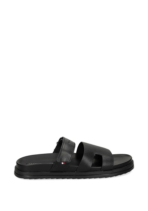Tommy Hilfiger logo-detail leather sandals - Black