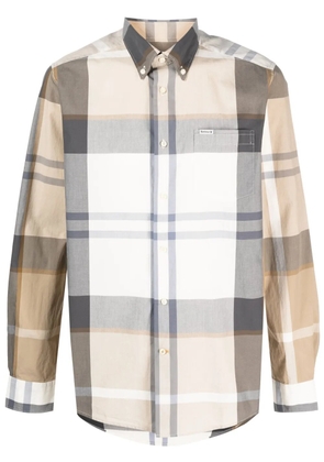Barbour long-sleeve plaid cotton shirt - Neutrals