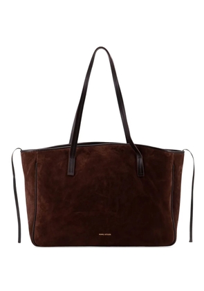 Manu Atelier large Du Jour suede tote bag - Brown