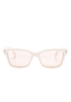 TOM FORD Eyewear logo-plaque wayfarer-frame sunglasses - White