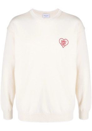 Family First embroidered-logo crew-neck jumper - White