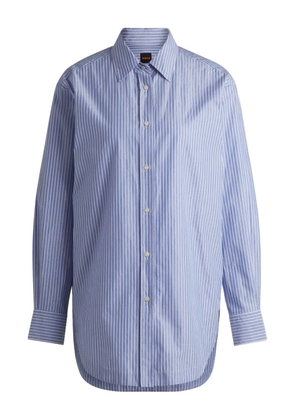 BOSS striped cotton-blend shirt - Blue