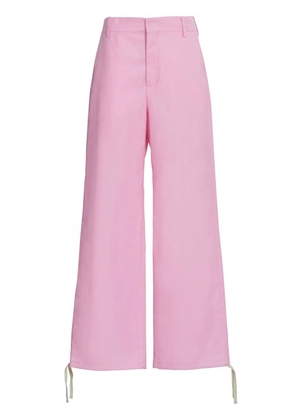 Marni embroidered-logo straight-leg trousers - White