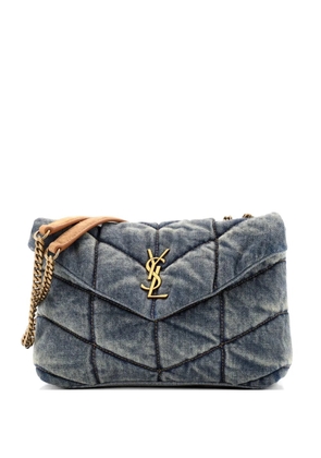 Saint Laurent Pre-Owned Loulou Puffer Quilted Vintage Denim Mini shoulder bag - Blue