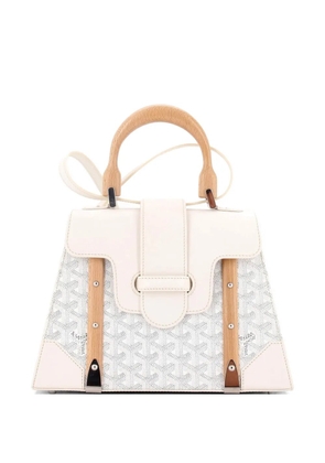 Goyard Pre-Owned Saigon Top Handle Bag Coated Canvas with Leather PM satchel - White